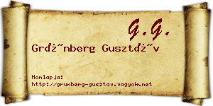 Grünberg Gusztáv névjegykártya